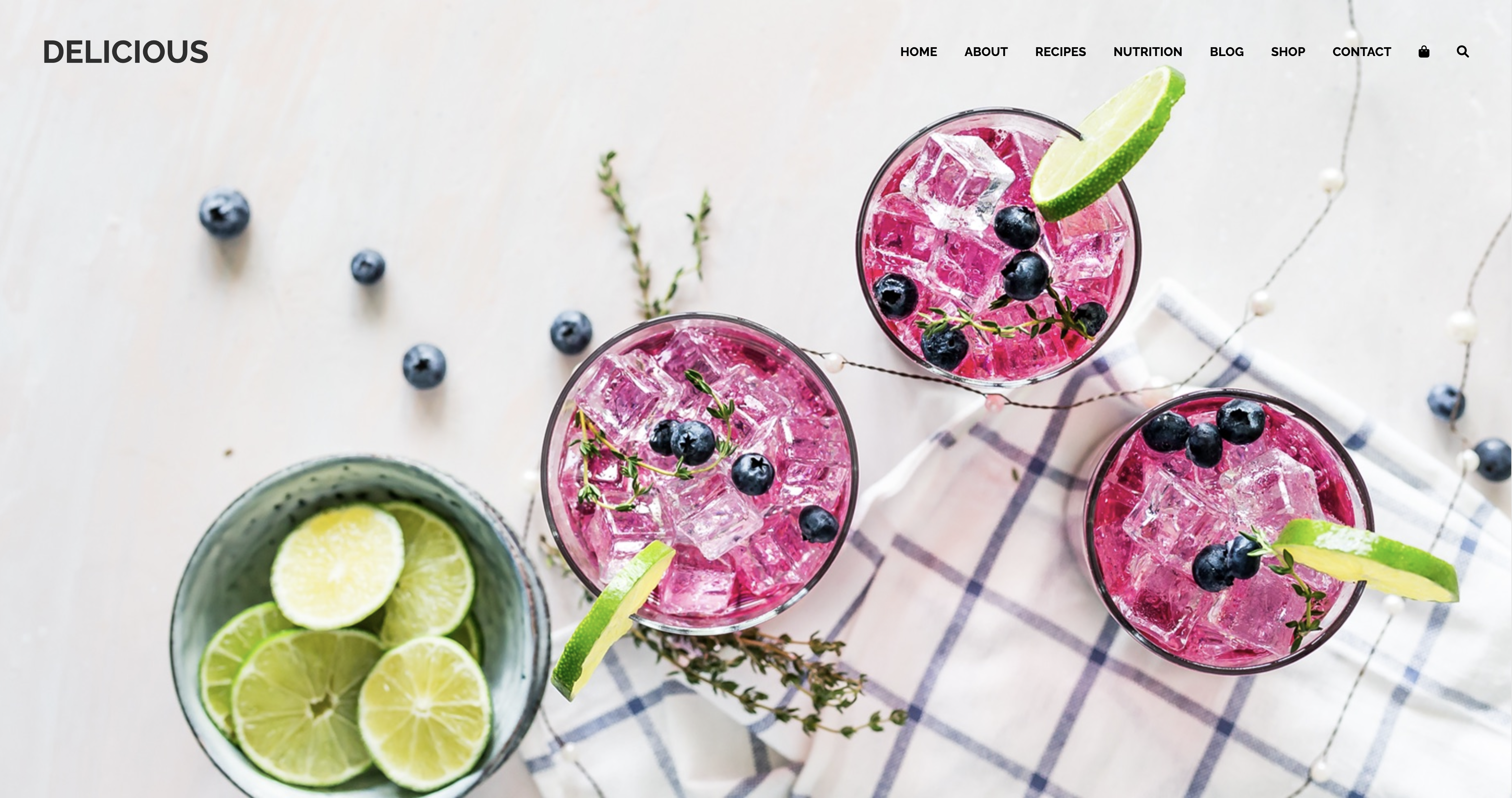 Project 'delicious' home landing page